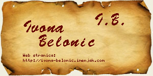 Ivona Belonić vizit kartica